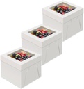 12 inch Cake Boxes with Window, 12x12x8 inch cake box tall cake carrier,cake boxes 12 inch,12 in Disposable Bakery Boxes for Cake Cookies Pies Cupcakes Pastry,Wedding, Birthday, Party