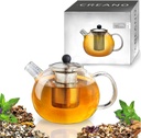 Creano teapot with strainer 1.0 l - glass teapot with stainless steel infuser and lid - ideal for preparing loose teas - drip-free