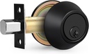 Gobrico Black Keyed Single Cylinder Deadbolts Door Locks Round Keyed Both Sides Combo Door Locksets with Different Keys for Exterior or Interior Doors 6 Pack