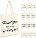 Sweetude 12 Pcs Thank You Tote Bags Bulk, Reusable Appreciation Gift Bags for Employees, Coworkers, Volunteers