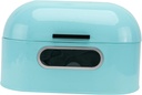 1pc Metal Bread Box Window Compact Kitchen Food Container for Home and Bakery Sky- Color Easy to Store for Bread Preservation