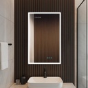 Blossom LED Lighted Mirror Medicine Cabinet, 20x32 Inch, Left Hinge - Recessed or Surface Bathroom LED Medicine Cabinet with Mirror, Defogger, 3 Color Dimmer - 3X Makeup Mirror, Outlets & USB Ports