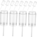 Amosfun 30Pcs Transparent Cake Push Holders Leakproof Round Push Pop Containers for Desserts for Parties Birthdays Gatherings for Cakes Ice Creams More