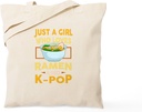 CafePress Ramen Lover K Pop Fanatic Foodie Funny As Tote Bag Reusable Natural Beige Canvas Shopping Bag