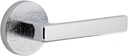 Viaggio CLOMLNLUS_SD_RH Motivo Right Handed Solid Brass Non-Turning One-Sided Dummy Door Lever with Lusso Lever and Circolo Linen Rosette - Bright Chrome