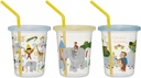 Skater SIH3ST Tumbler with Straw, 11.8 fl oz (320 ml), Set of 3, Made in Japan, Curious George, Made in Japan
