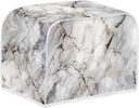2 Slice Toaster Cover Bread Machine Cover with Top Handle Design Kitchen Small Appliance Cover Dust Protection Stain Resistant Universal Size, Grey White Marble