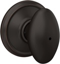 Schlage F40 SIE 716 Sienna Door Knob, Bed & Bath Privacy Lock, Aged Bronze