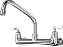 CWM Wall Mount Commercial Sink Faucet 8 Inches Commercial Faucet with 14 Inches Spout