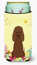 Caroline's Treasures BB6063TBC Easter Eggs Irish Water Spaniel Tall Boy Hugger Can Cooler Sleeve Hugger Machine Washable Drink Sleeve Hugger Collapsible Insulator Beverage Insulated Holder