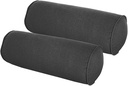 Outdoor Bolster Pillows, 16" x 6" Set of 2 Indoor Round Lumbar Throw Pillow for Patio Furniture - Modern Grey