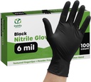 Comfy Package Black Nitrile HEAVY DUTY 6 Mil. Chemical Resistance, Latex & Powder Free, Textured Fingertips Disposable Gloves