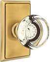 Providence Door Set with Georgetown Crystal Knobs Privacy in Antique Brass