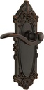 Grandeur GVCBEL_PRV_234 Grande Victorian Solid Brass Rose Right Handed Privacy Door Lever Set with Bellagio Lever and 2-3/4" Backset - Timeless Bronze