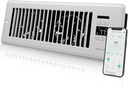 Super Quiet Register Booster Fan for 4" x 12" Register Holes, Smart Vent with Dual Intelligent Thermostat and WIFI App Control, Heating Cooling AC Vent Fan (White)