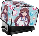 4 Slice Toaster Cover with Pocket Universal Size Toasters Dusts Covers Cute Nurse Bread Machine Cover & Protection Bread Machine Protector Small Kitchen Appliance Covers