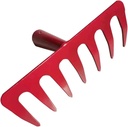 7-Tine Steel Head Garden Rake Head Without Handle Kids Garden Hard Rake Head Only (Red)