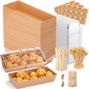 40 Pack Charcuterie Boxes with Clear Lids, 150 Pcs Cocktail Picks, Small Charcuterie Boxes, Disposable Food Containers, Baked Goods for Food Dessert, Cookie, Cake, Fruit, Afternoon Tea & Baby Showers