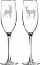 Buck and Doe Champagne Toasting Flute Glasses, Set of 2