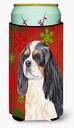 Caroline's Treasures SC9431TBC Cavalier Spaniel Red and Green Snowflakes Holiday Christmas Tall Boy Hugger Can Cooler Sleeve Hugger Machine Washable Drink Sleeve Hugger Collapsible Insulator Beverage