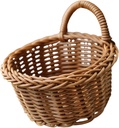 Happyyami Wall Hanging Storage Basket for Kitchen Multi-Function Imitation Rattan Woven Organizer Decorative Basket for Onions Ginger Garlic Wall-Mounted Sundries Storage