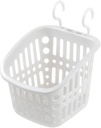 Hanging Basket for Shower,Portable Sturdy Bedside Organizer with Hook,Bathroom Sundries Holder for Dorm Kitchen Home Bathroom, Gray White