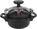 Pressure Cooker, Multicooker, Explosion Proof Slow Cook, Aluminum Alloy Compound Bottom Pressure Canner Rice Maker for Gas Stove Induction Cooker Black (2L)