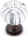 Richelieu BP4035BORB11 Montreuil Collection Clear and Brushed Oil-Rubbed Bronze Cabinet Knob 1 1/8 inch Round Drawer Knob, Eclectic Cabinet Door Knob for Kitchen, Bathroom, and Dresser, 1 Pack