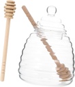 Alipis 1 Set Elegant Transparent Honey Dispenser with Dipper Glass Jar for Honey Jam and Snack Storage Versatile Decorative Container for Kitchen
