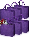 Kinlop 6 Pcs Burlap Tote Bags with Handles, Jute Grocery Bags with Laminated Interior for Wedding, 15.8 x 11.8 x 5.9 Inch