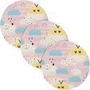 3 Pcs Trivet Mat for Crock Pot 15in Heat Resistant Pad Holder Bathroom Decor accesorios para mesa de comedor Cartoon Cute Pastel Clouds