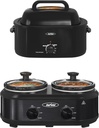 Sunvivi Roaster Oven with Self-Basting Lid And Double Slow Cooker,20 Quart Electric Roaster with Removable Pan & Rack, Pot Small Mini Crock Buffet Servers and Warmer.