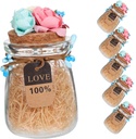 6pcs Glass Jar Bottles Corked Lid Small Berry Flower Glass Containers for Wedding Candy Storage Dried Fruit Chocolate Cookie