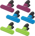 6 Pack Chip Bag Chips Food Clips with Heavy Duty Tight Seal Grip Plastic Bags Clips for Food Storage Assorted Colors Food Bag Clips Snack Clips Small Sizes Kitchen Clip for Coffee Snacks (3 Colors)