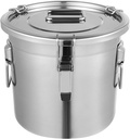 Stainless Steel Airtight Canister for Kitchen, Rice Cereal Grain Canisters Container for Household Kitchen Food Bean Flour Oil Sugar Milk Cookie Storager Bucket w/Handles+Lid (6L/12L) (12L)