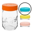 Le Parfait Mixed Color Plastic Lid Screw Top Glass Jar 1L, 1 Ea