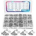 750Pcs Nuts and Bolts Assortment Kit, 10-24#8-32#6-32#4-40 Phillips Pan Head Assortment Stainless Steel Bolts Nuts Flat Washers Nuts Bolts, Hardware Assortment Kit (Phillips Pan Head)