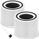 Funmit Core 300 Replacement Filter for LEVOIT Core 300, Core 300S and Core 300-P Air Purifier, 3-in-1 H13 True HEPA Filter Replacement, Compared to Part # Core 300-RF, 2 Pack, White