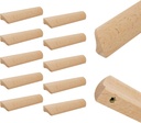 10Pcs Unfinished Wood Solid Furniture Pulls Handles,Unfinished Unpainted Paintable Wooden Handles Cupboard Closet Drawer Handle Pull,Length 6.1",Hole Dis.5.04"