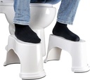 EVRON Toilet Stool 7" Bathroom Squatting Poop Stool for Potty Assistance,Portable Plastic Potty Stool for Adults,Space Saving Storage,Flexible Distance Adjustment Stackable Design(White 1 Pairs)