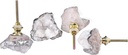 AMOYSTONE Crystal Geode Drawer Knobs Natural White Healing Crystal Stone Silver-Plated Cabinet Handles Cupboard Dresser Pulls for Home Office Decor Set of 4