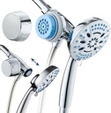 AquaCare Magneton 8-setting Magnetic Docking Hand Shower with Built-in Shower Filter - On/Off Filtration Modes, Instant Cartridge Reload, Stay-Clean KDF Cartridge, 6 ft. Steel Hose, Chrome Finish