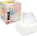 Glass Milk Carton Creamer Pitcher Cute Clear Kawaii Milk Carton Cup Mini Creamer Pitcher Container 12 Oz, 1Pcs