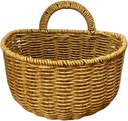 Yajuyi Imitation Rattan Storage Basket Hanging Basket Organization Vintage Style Woven Basket Storage Container for Home Kitchen, L