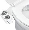 LUXE Bidet NEO 185 Plus - Dual Nozzle, Non-Electric Bidet Attachment for Toilet Seat, Patented Slide-In Install, 360° Self-Clean, EZ-Lift to Clean, Feminine & Rear Wash (Chrome)