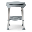 Medline Durable Aluminum Frame, Round Swivel Shower Stool, Gray, Supports up to 300lbs.