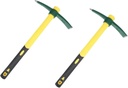 2PCS 18 Inches Steel Forged Pickaxe, Sturdy Durable Mattock Hoe, Weeding Pick Axe with Lightweight Plastic Coated Fiberglass Handle Suitable for Digging, Weeding, Gardening, Camping