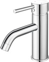 Polished Chrome Bathroom Faucet 1 Hole with Deck Plate, Single Handle Bathtoom Sink Faucet Stainless Steel Vanity Faucet, Chrome