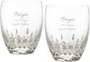 Waterford Personalized Lismore Essence Double Old Fashioned Glasses, Set of 2 Custom Engraved Crystal DOF Rocks Glasses for Whiskey, Scotch, Cocktails with Ice