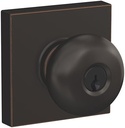 SCHLAGE F51A PLY 716 COL Plymouth Knob with Collins Trim Keyed Entry Lock, Aged Bronze